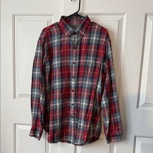 Izod Red and Blue Plaid Men's Shirt